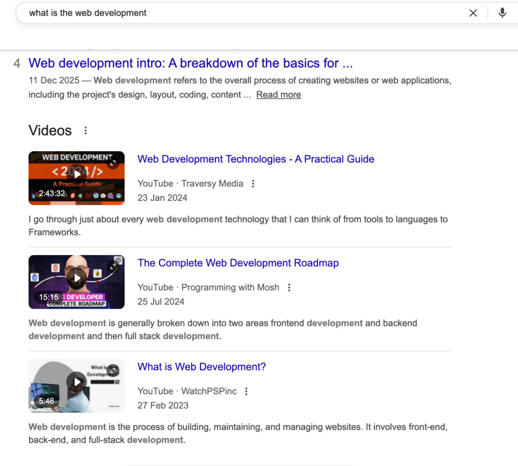 Google video results 
