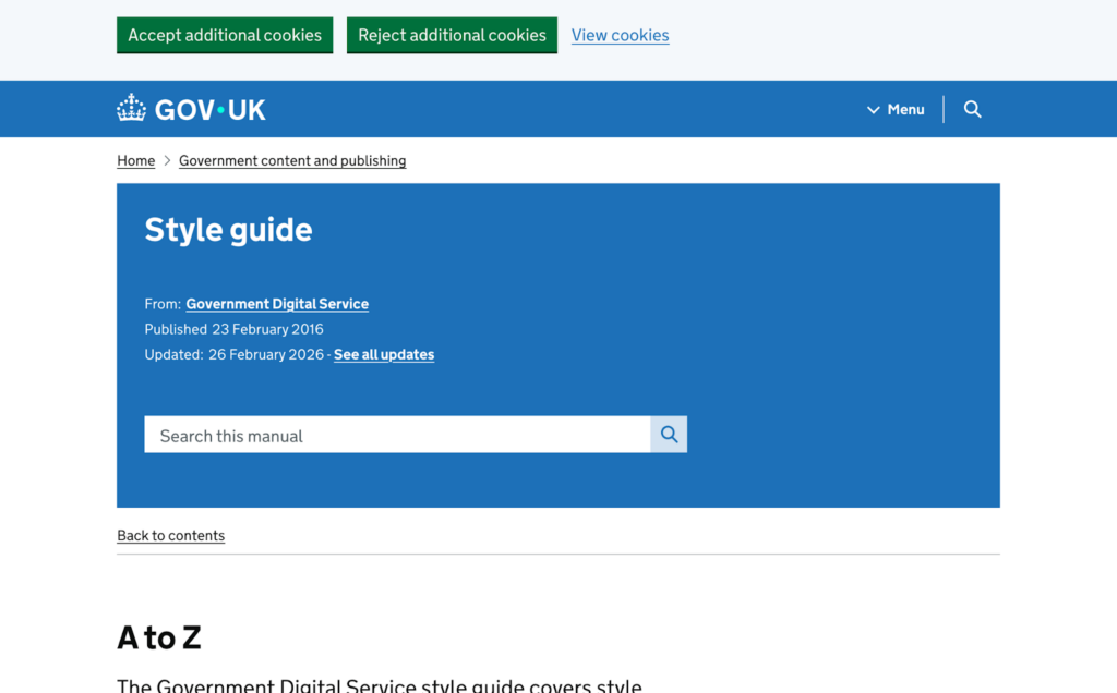 Gov.uk style guide