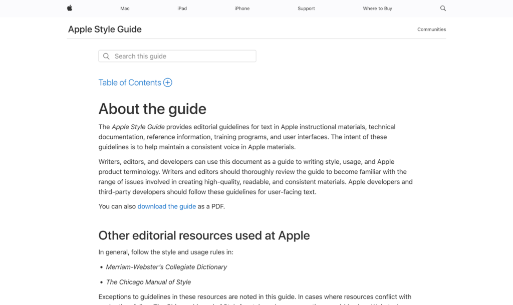 Apple style guide