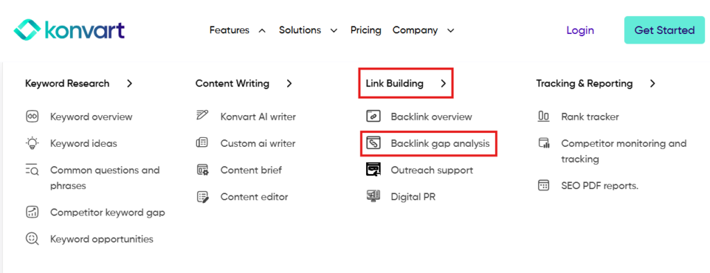 Konvart Link building features
